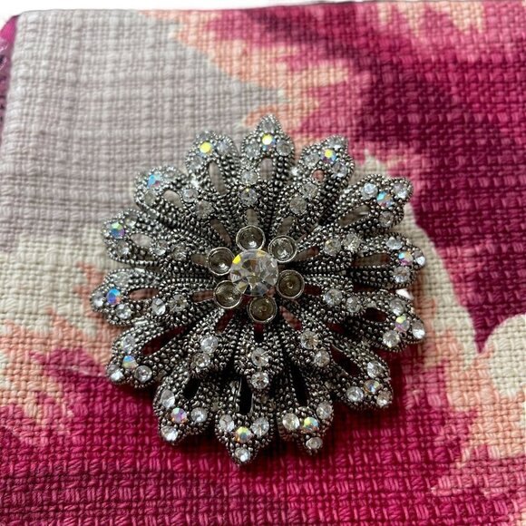 NIZNIK New York Bag Boutique Designer Handbag Fabric Patchwork Clutch Brooch - Picture 3 of 12